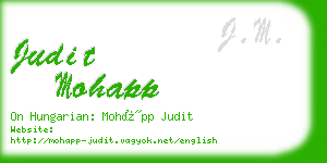 judit mohapp business card